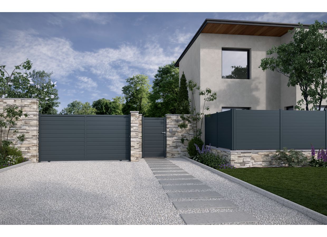 Portail coulissant Vittorio aluminium sur mesure | Lapeyre