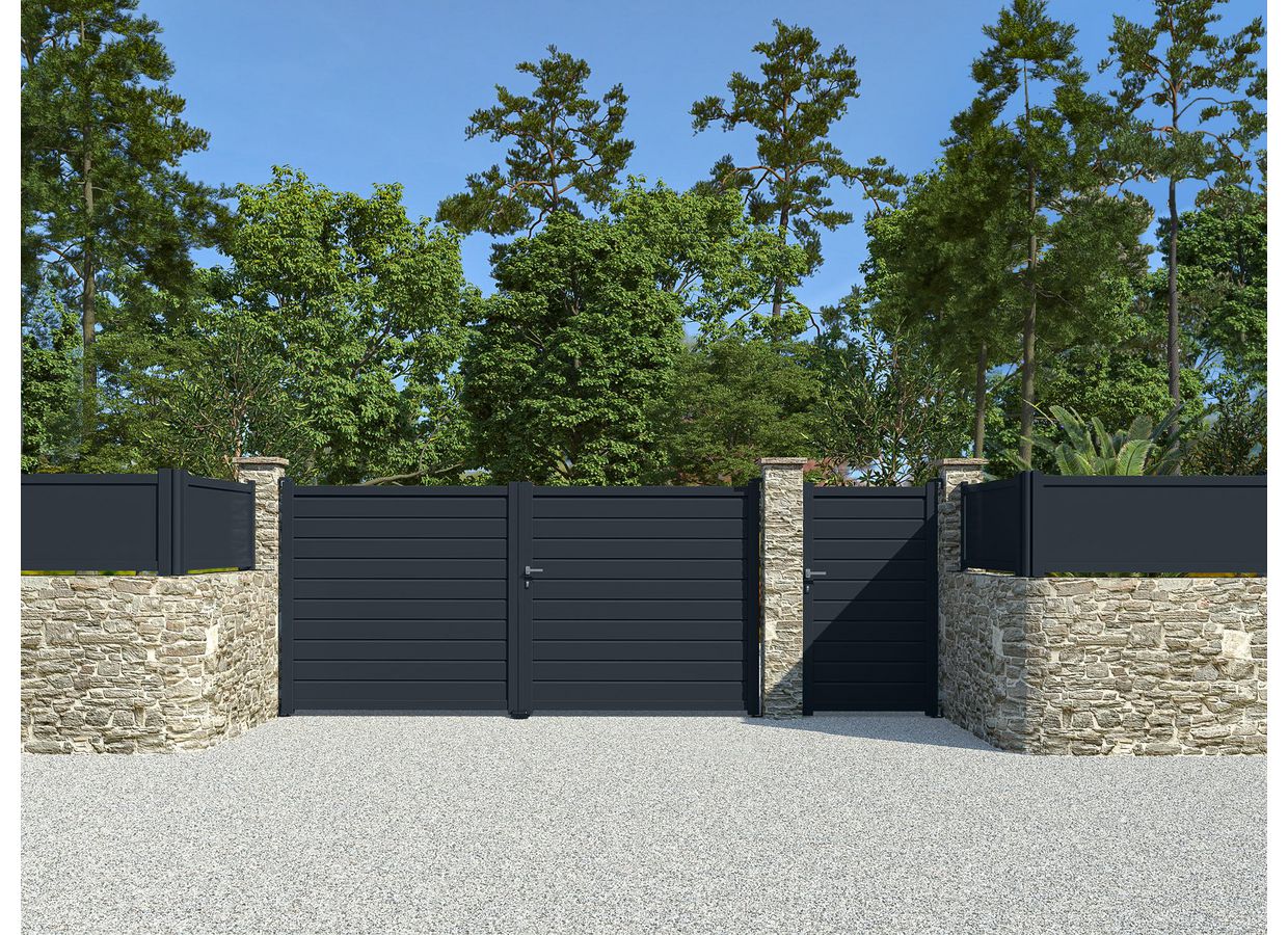 Portail battant Vittorio aluminium sur mesure | Lapeyre
