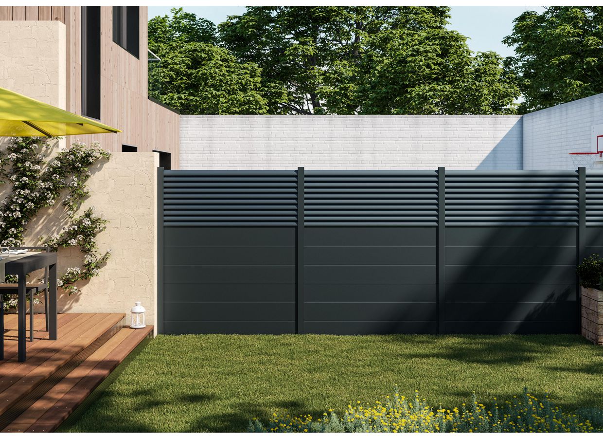 Pack 4 lames persiennée clôture Valeda aluminium sur mesure | Lapeyre