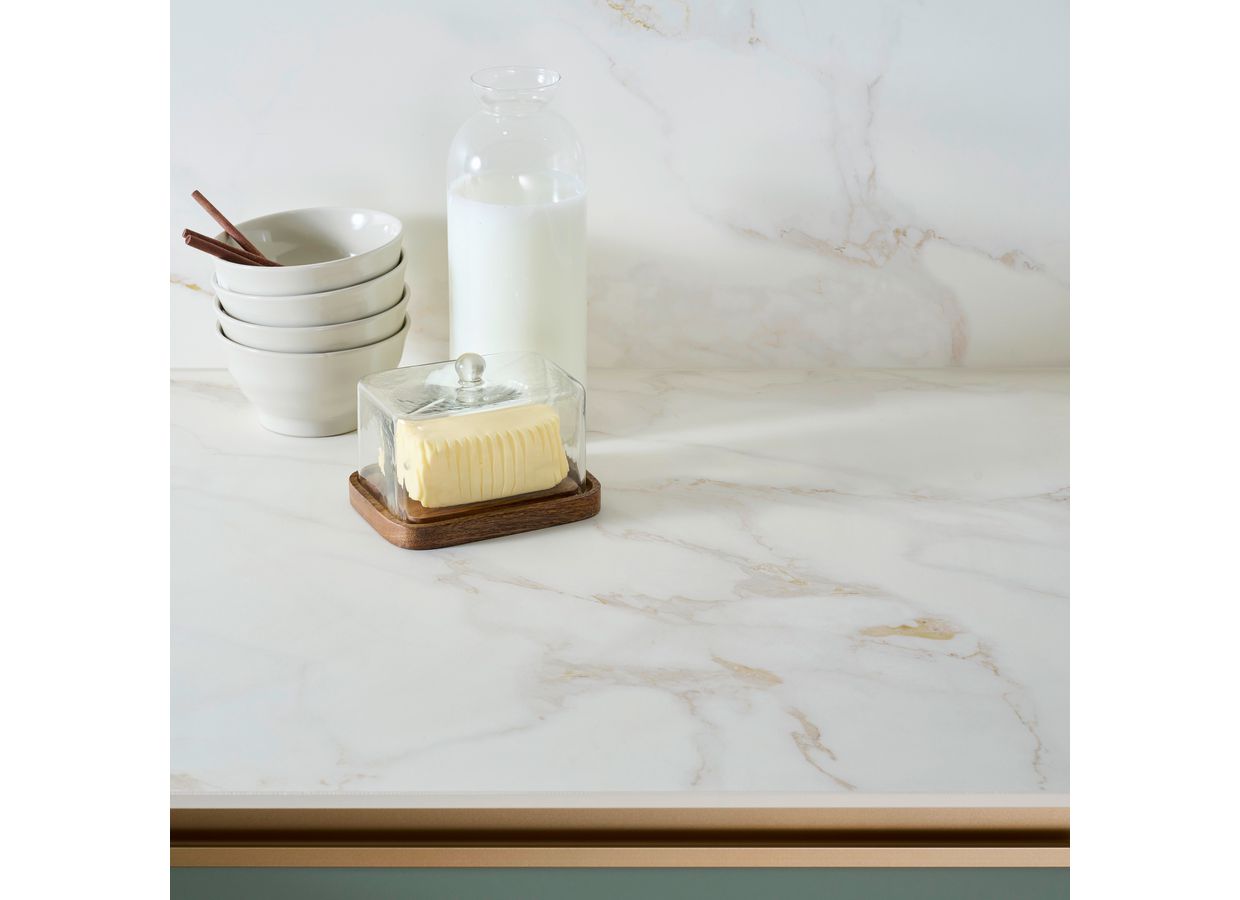 Plan de travail compact MARBRÉ CALACATTA sur-mesure EP.10 MM - Lapeyre