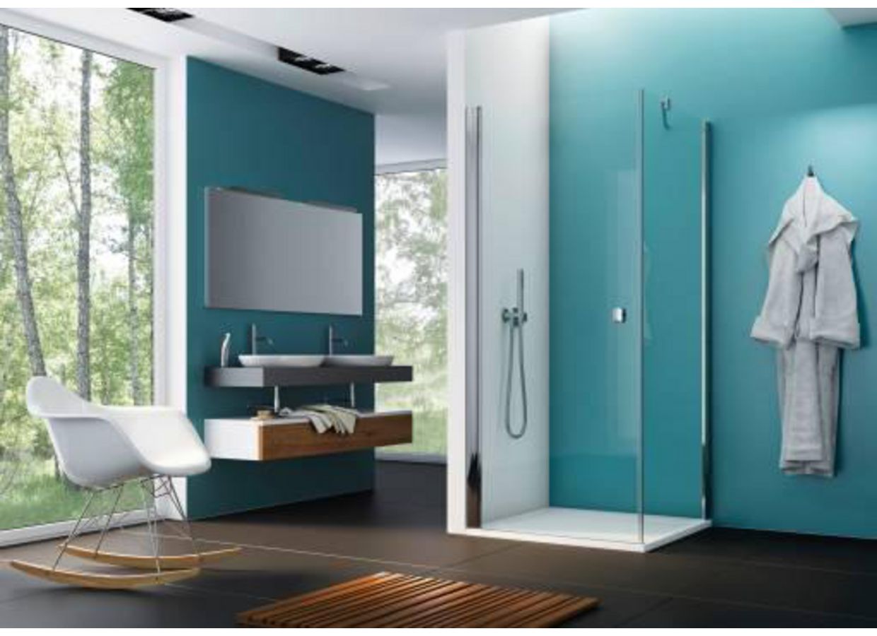 Porte de douche OPURE pivotante 2 parties sur-mesure-Lapeyre