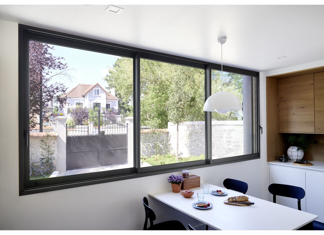 Baie coulissante Néva Aluminium à galandage sur mesure  - Fenêtres - Lapeyre
