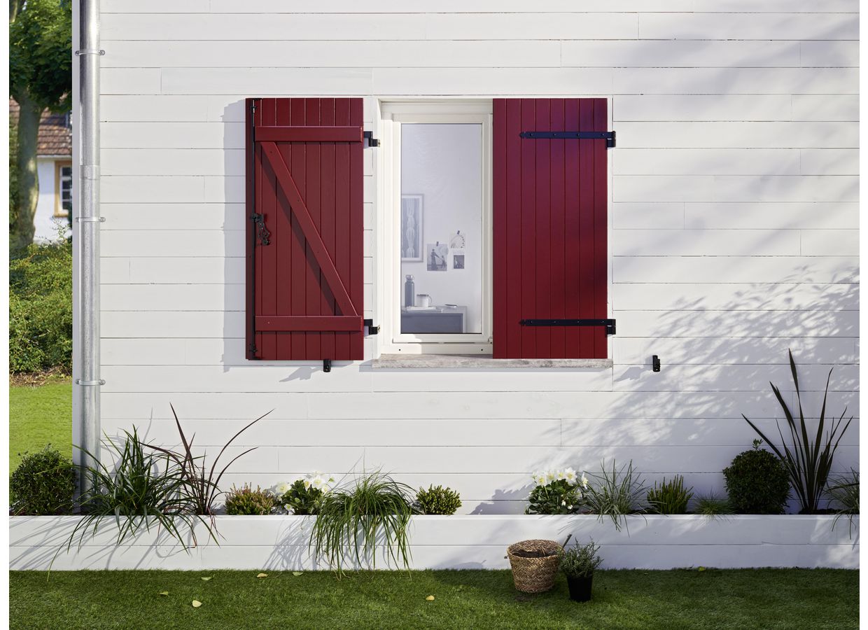 Persienne pliante en PVC NANCY ferrage Inox sur mesure-Lapeyre