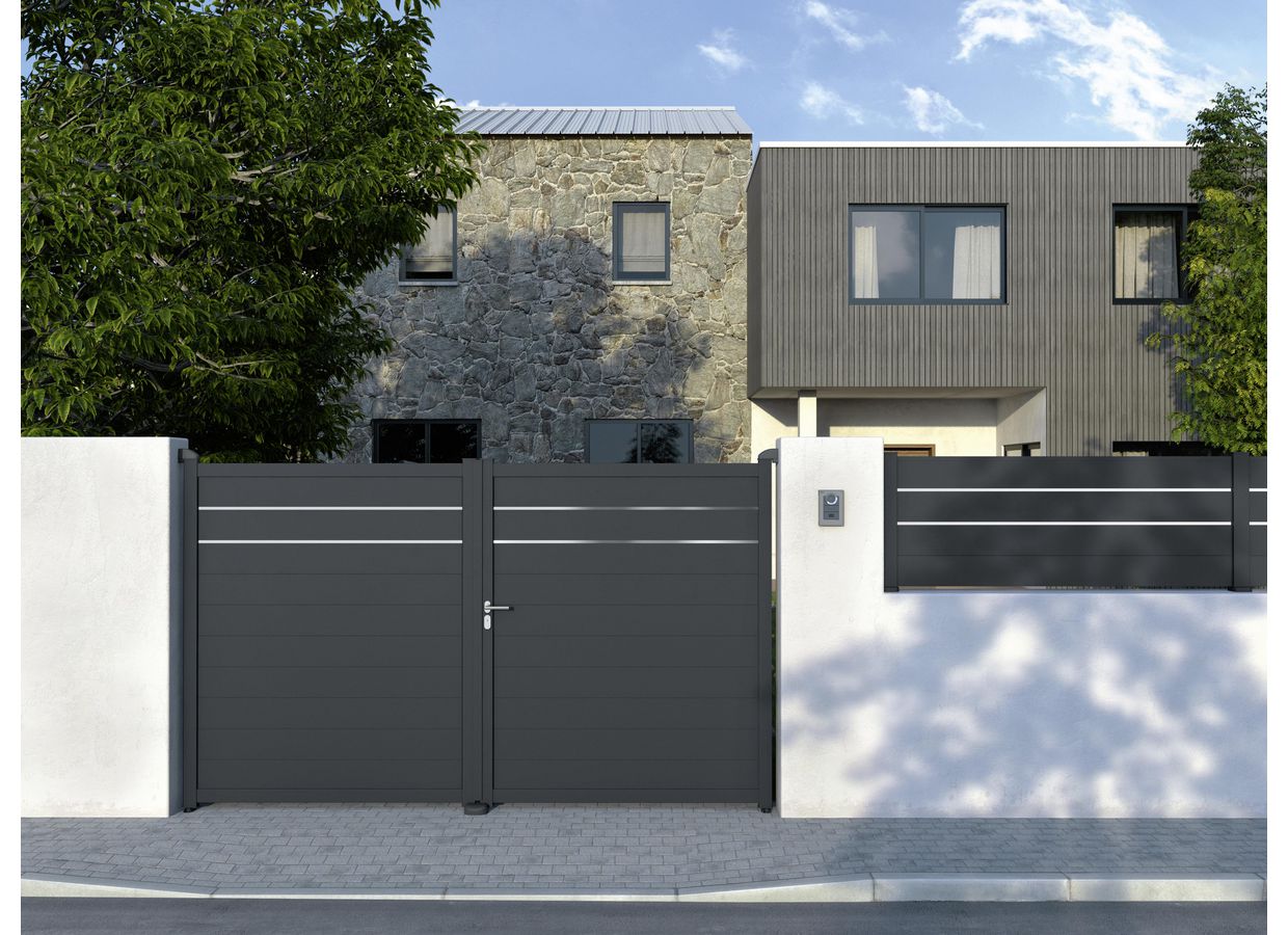 Portail battant Aluminium Aoste sur mesure-Lapeyre