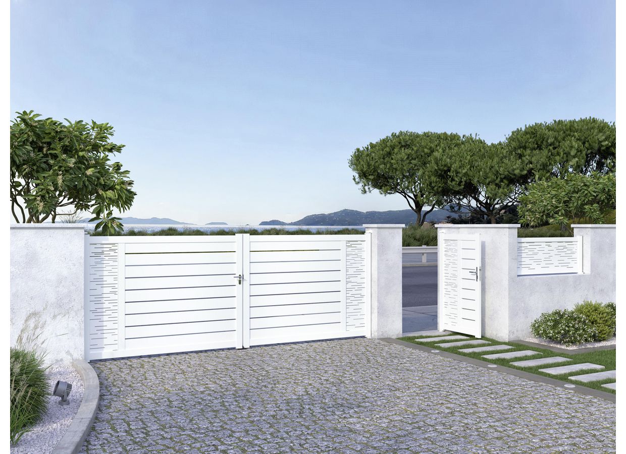 Portail coulissant Aluminium Catane ligne horizontale sur mesure-Lapeyre