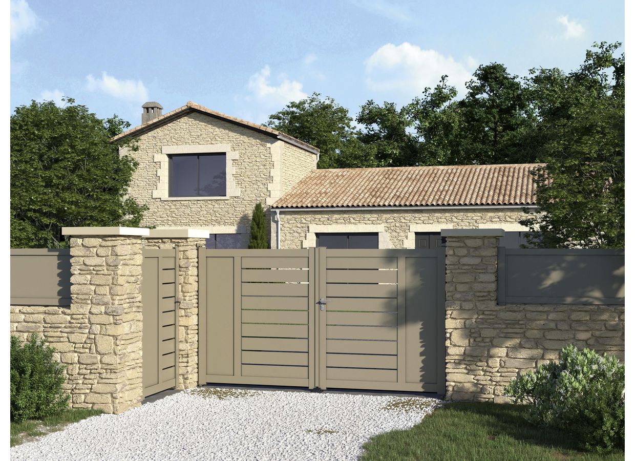 Portail battant Aluminium Catane sur mesure-Lapeyre