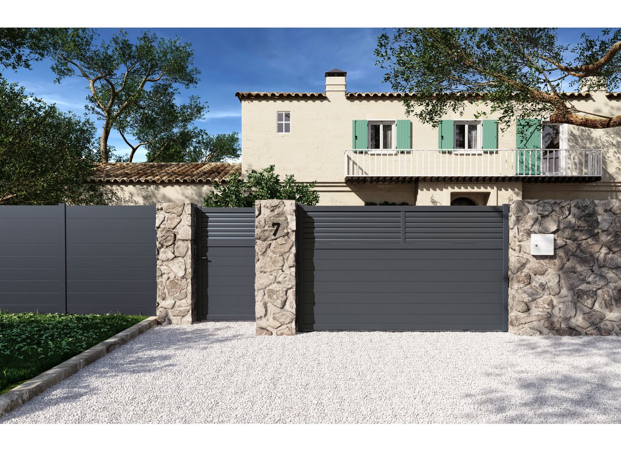 Portail coulissant Valmy aluminium sur mesure | Lapeyre