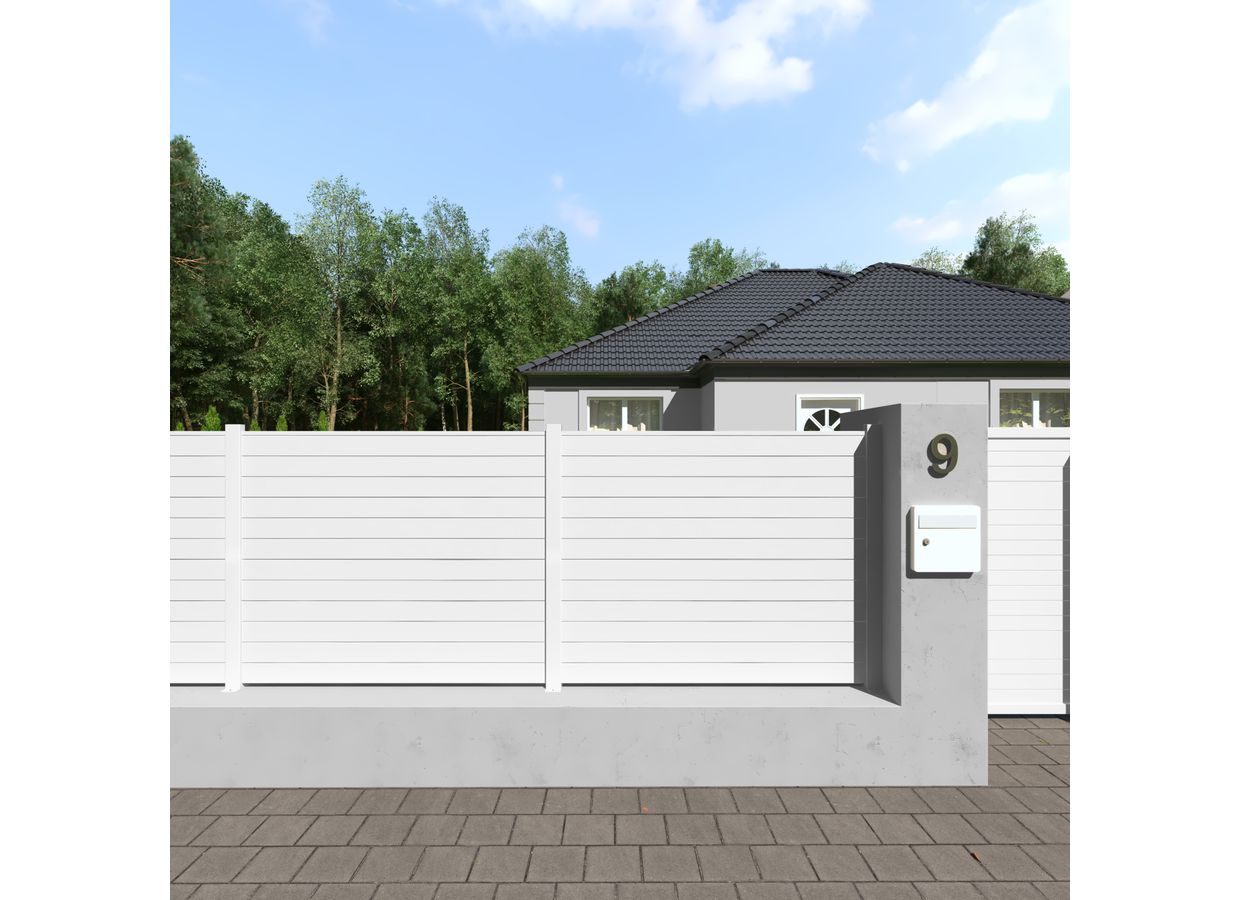 Pack 2 lames pleines clôture Valeda aluminium sur mesure | Lapeyre