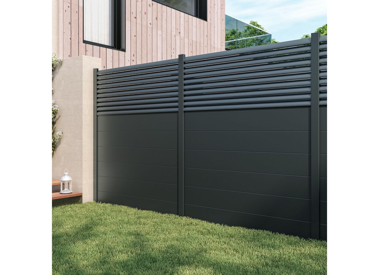 Pack 4 lames persiennée clôture Valeda aluminium sur mesure | Lapeyre