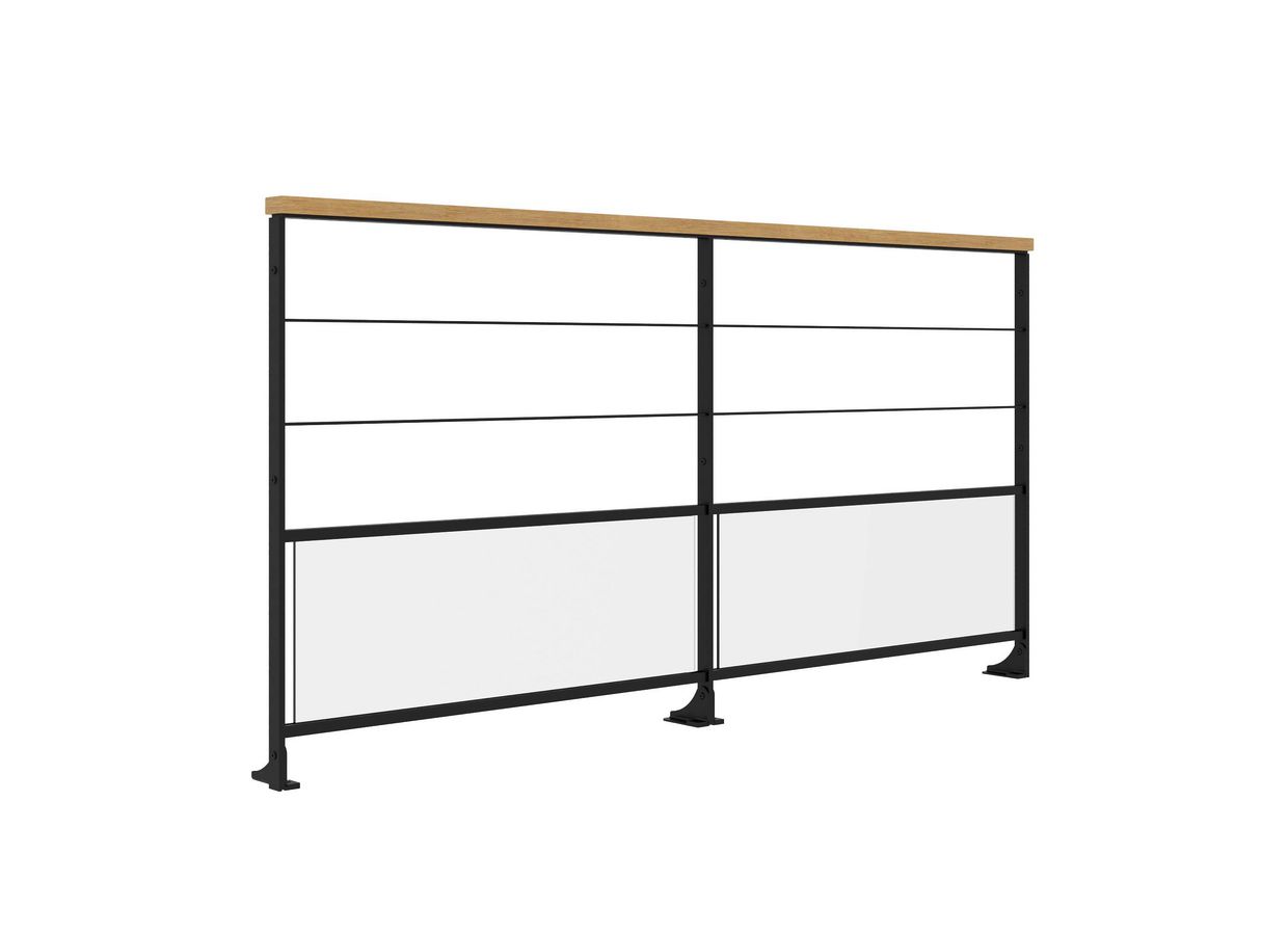 Balustrade en acier Fera main bois - Lapeyre