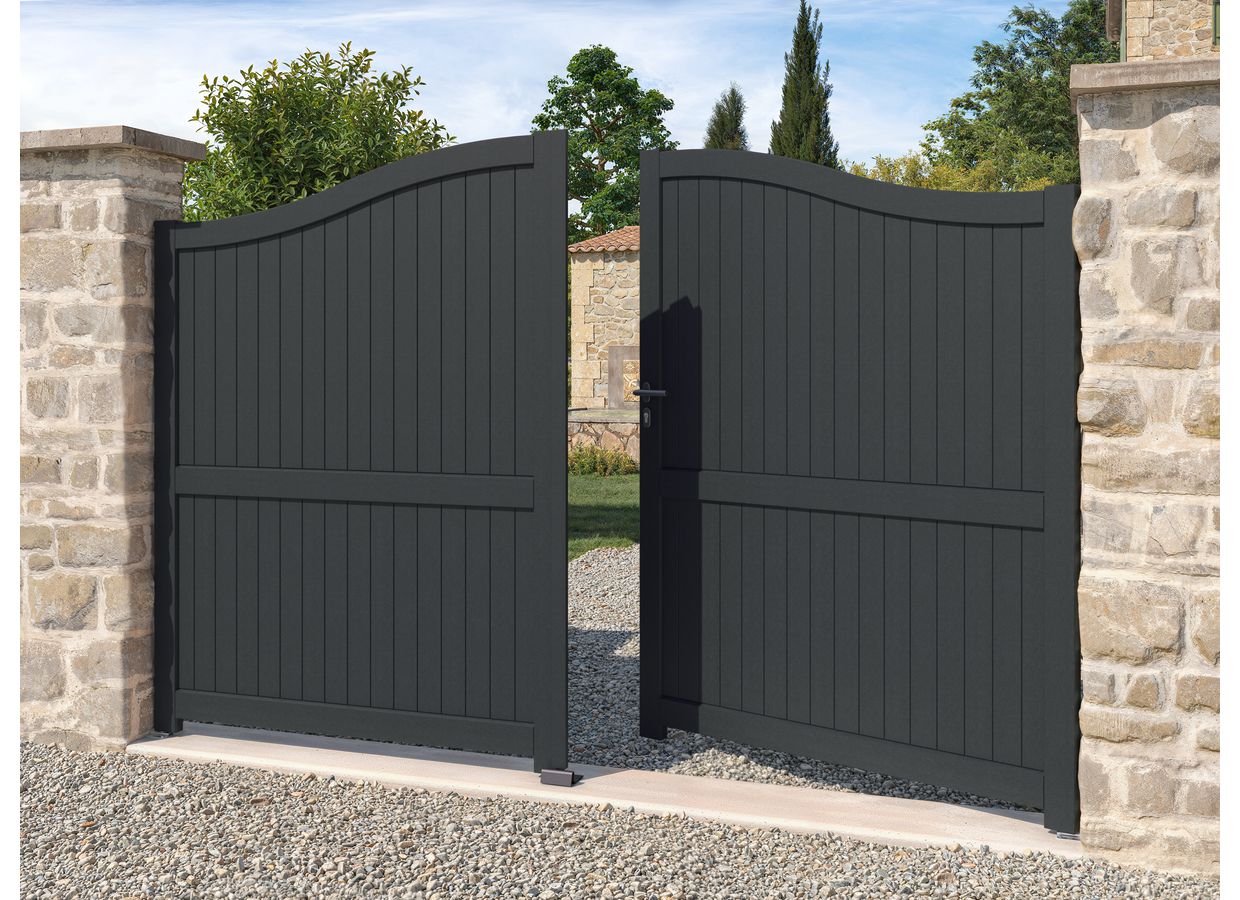 Portail battant bois ROQUEBRUNE sur mesure-Lapeyre
