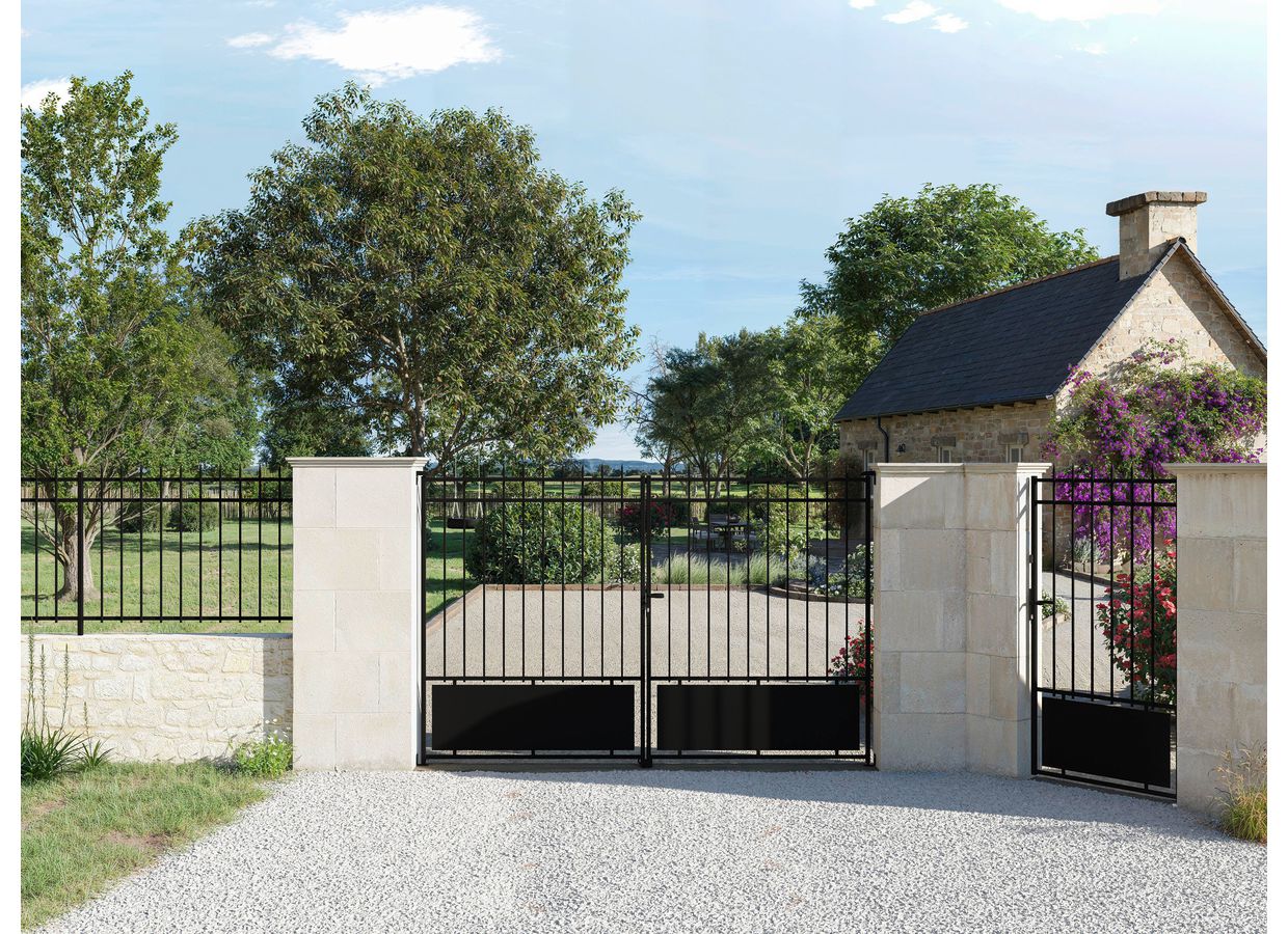 Portail battant FRESNEY semi ajouré en acier sur mesure -Lapeyre