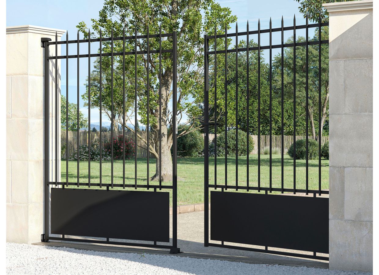 Portail battant FRESNEY semi ajouré en acier sur mesure -Lapeyre