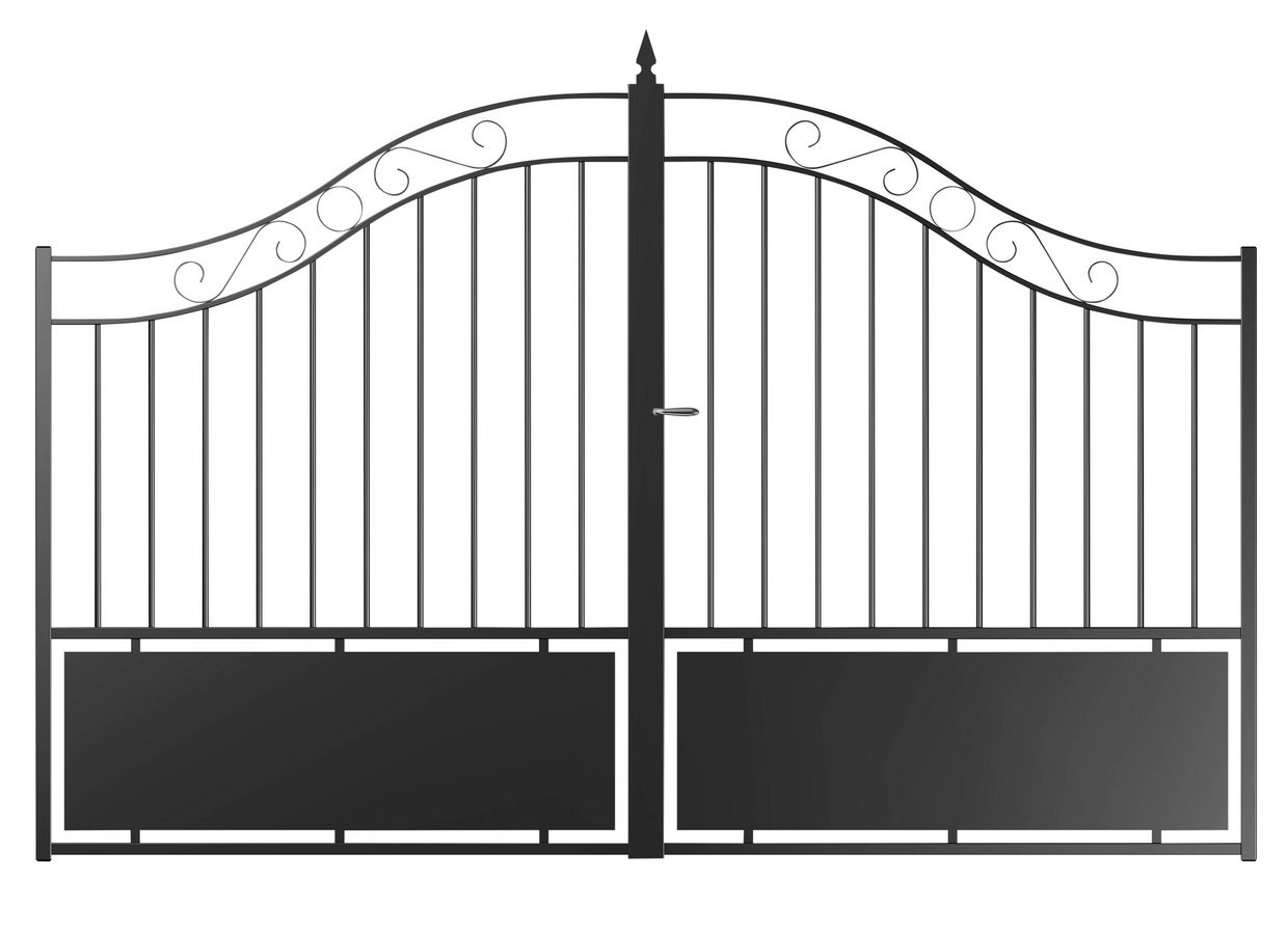 Portail battant acier THALIE avec soubassement sur mesure Main Image