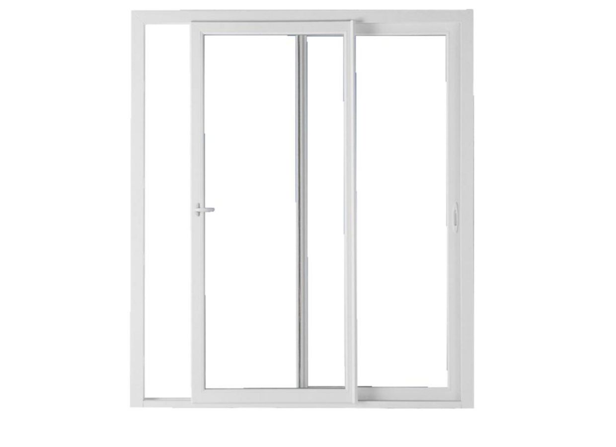 Baie vitrée coulissante CALISTA sur rail PVC blanc sur-mesure