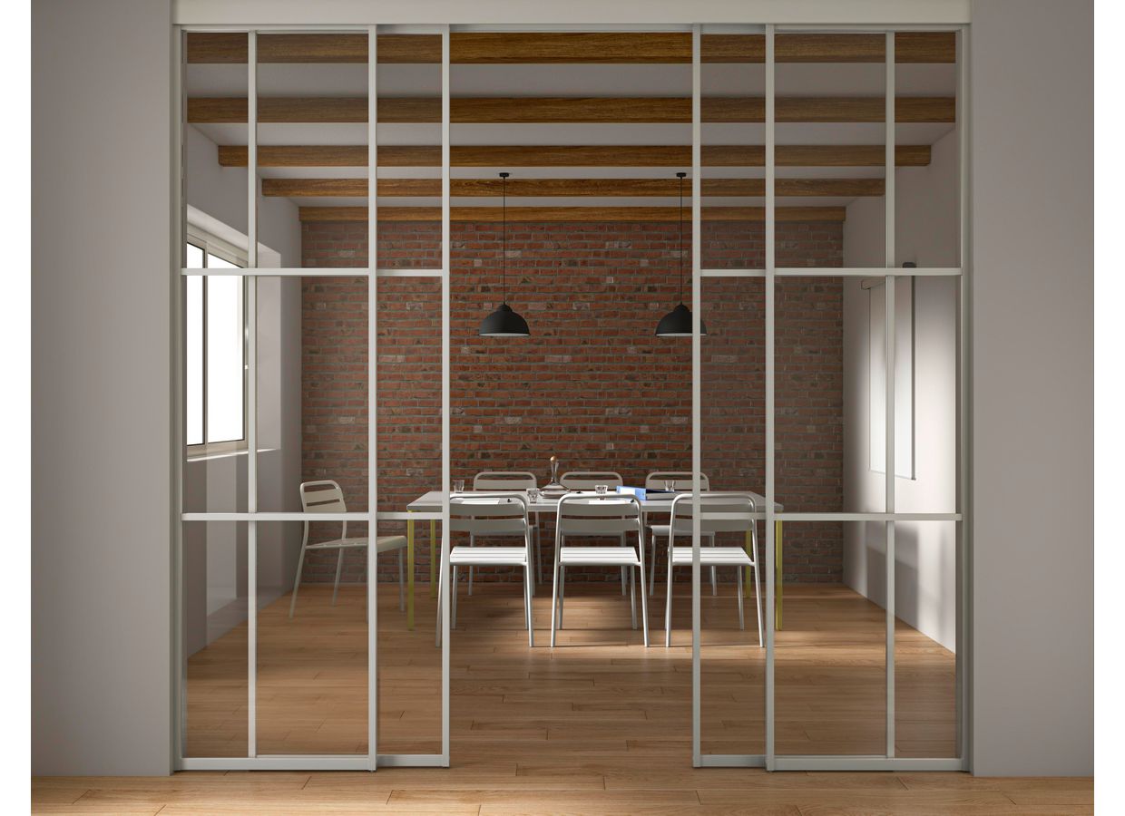 Portes coulissantes de séparation clarté avec vitrages sur mesure Main Image