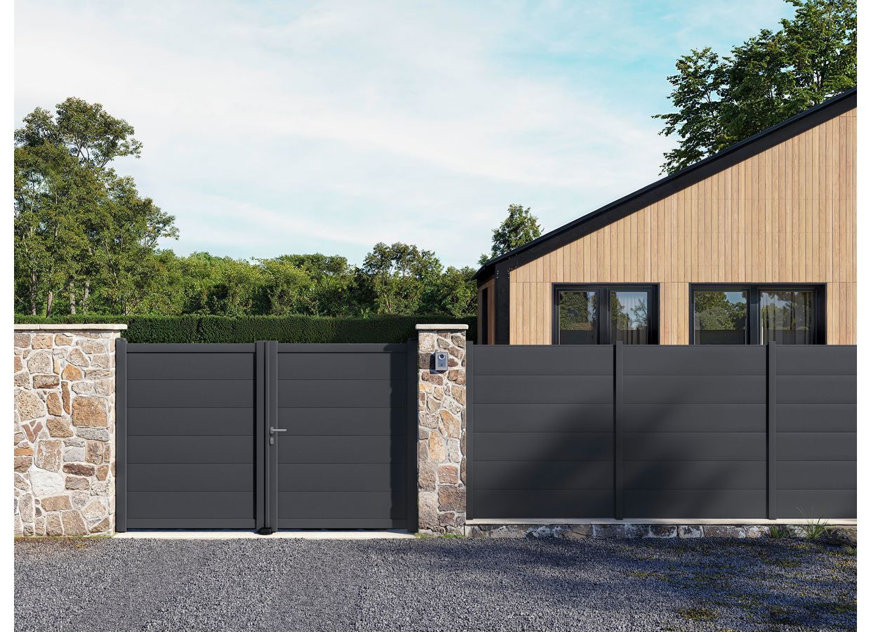 Portail coulissant Aluminium Sibari sur mesure-Lapeyre