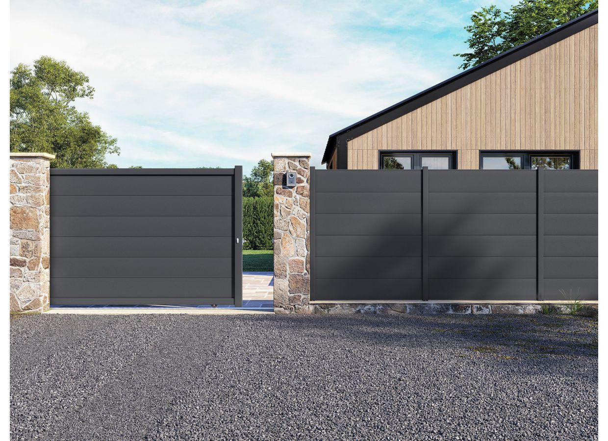 Portail coulissant Aluminium Sibari sur mesure-Lapeyre