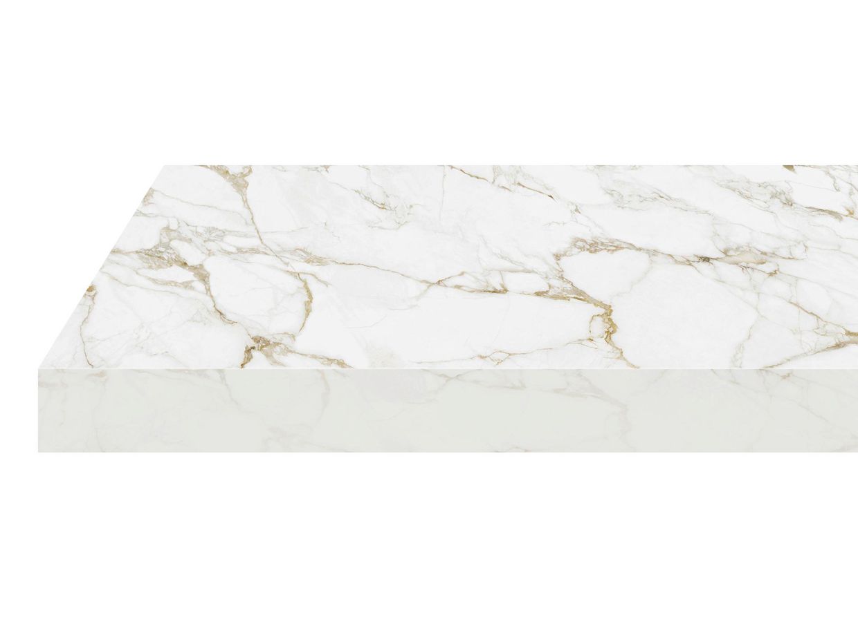 Plan de travail stratifié MARBRÉ CALACATTA sur-mesure EP.20/28/38 MM