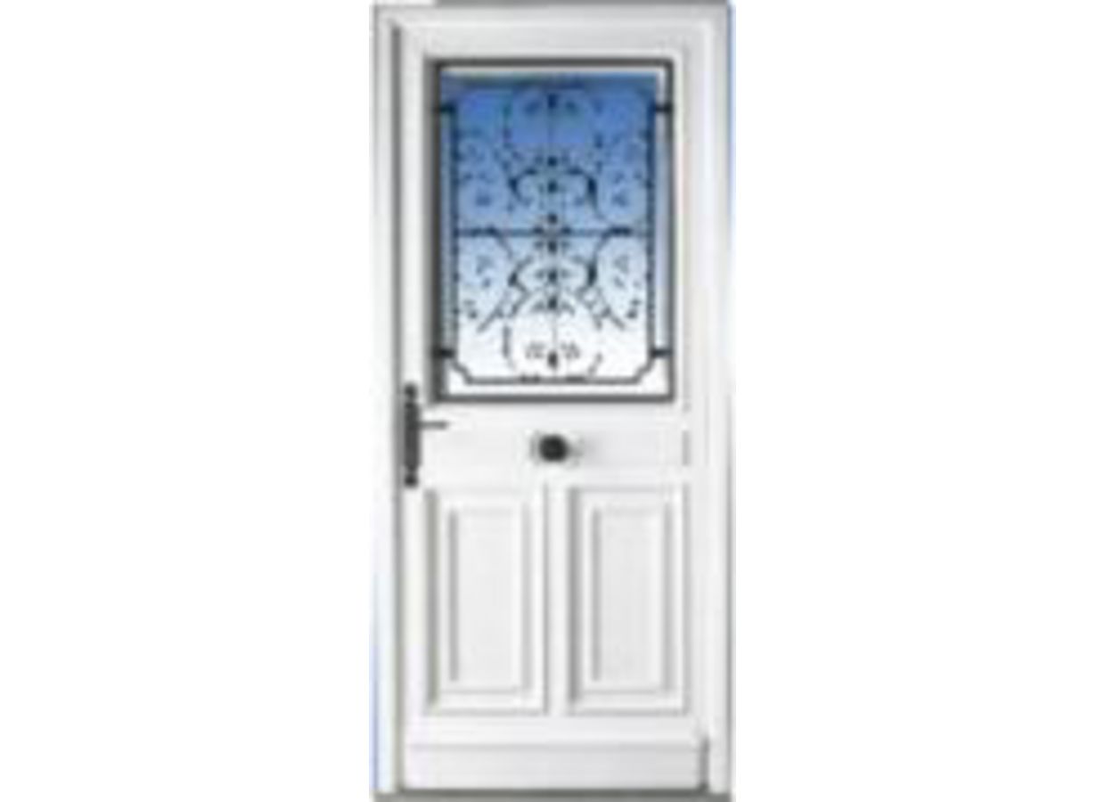 Porte d'entrée MANSART PVC à grille sur-mesure