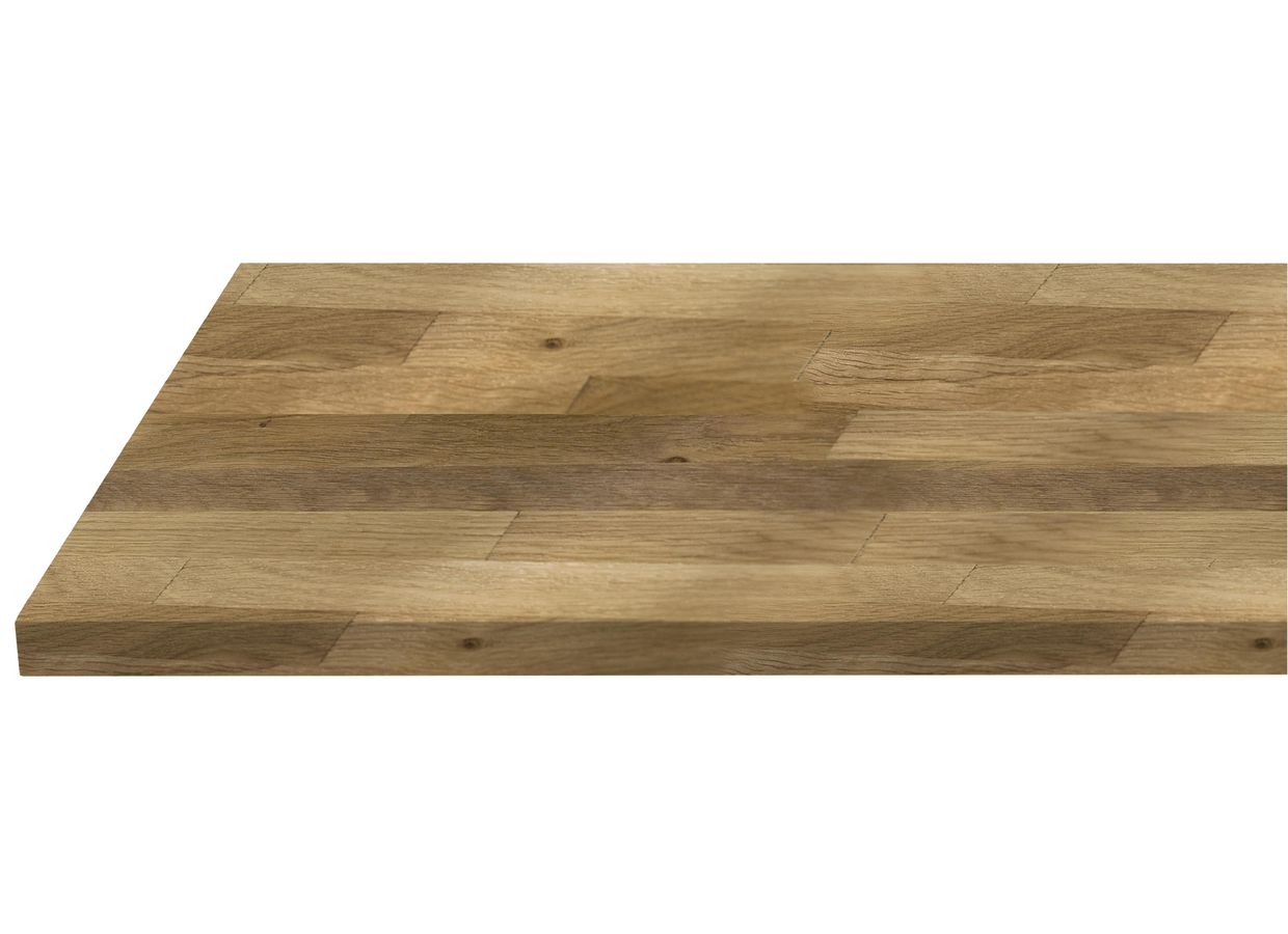 Plan de travail bois CHÊNE LAMELLÉ sur-mesure Ep28/38 mm