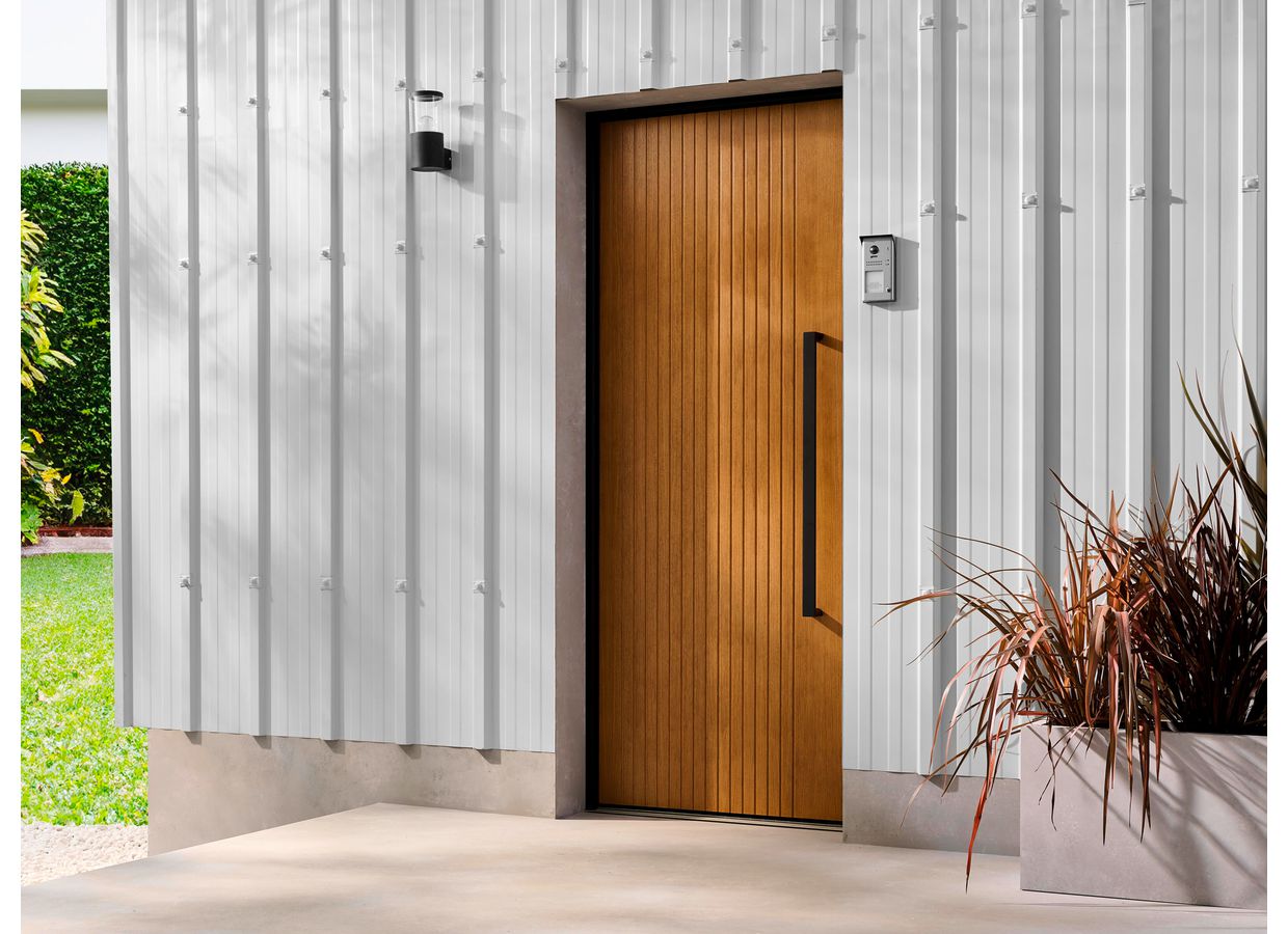 Porte d'entrée Augustine bois exotique sur-mesure