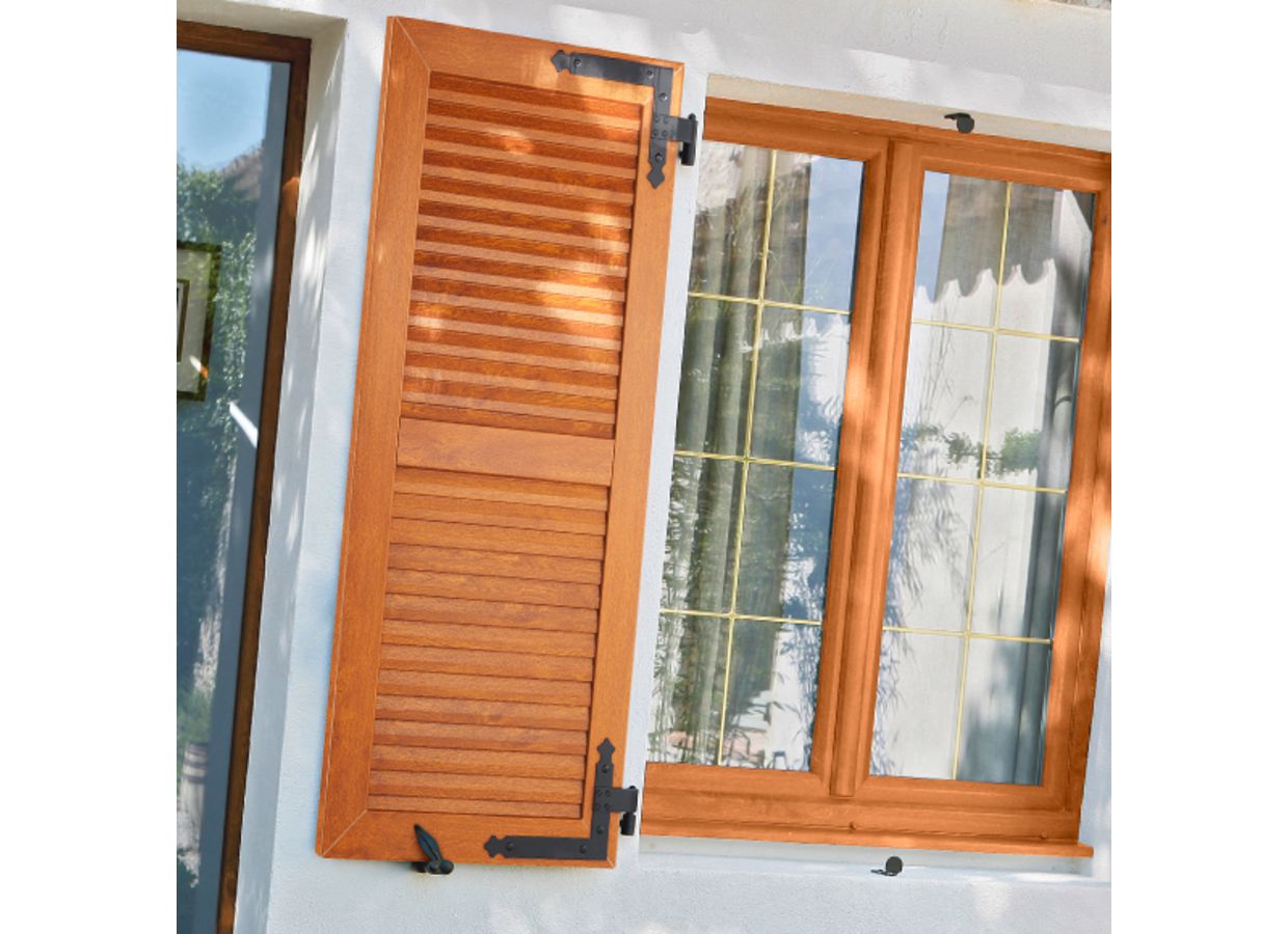 Volet battant MALO PVC aspect persienné sur mesure Main Image