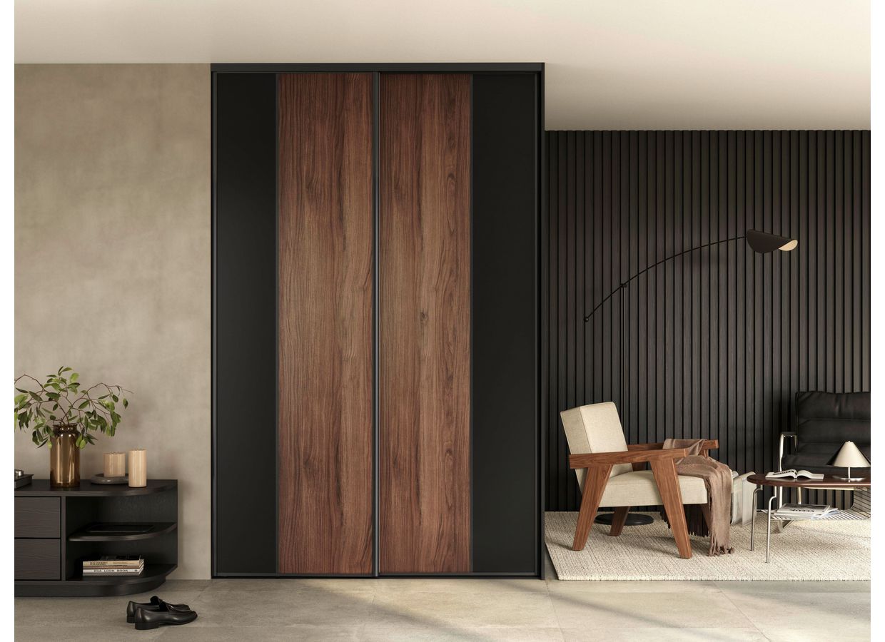 Porte de placard coulissante décor bois UNION | Lapeyre