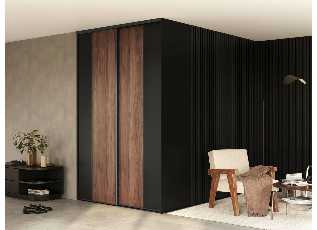 Porte de placard coulissante décor bois UNION | Lapeyre