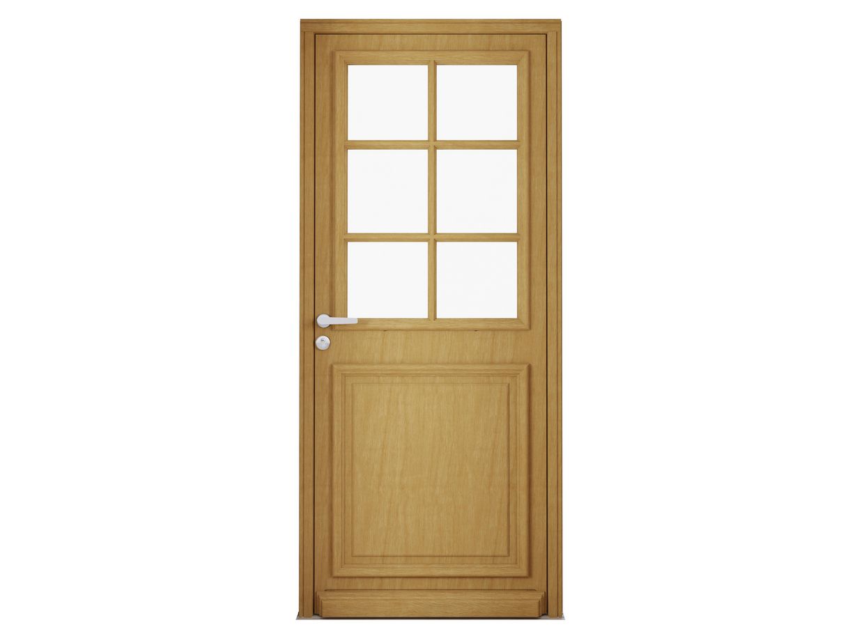 Porte d'entrée ** Bois exotique ANNE-PERRINE sur mesure Main Image