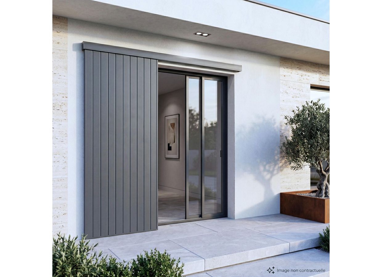 Volet coulissant 1 vantail 27mm en aluminium sur-mesure
