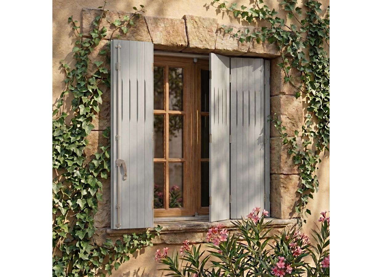 Persienne pliante en pin peinte Nancy sur-mesure