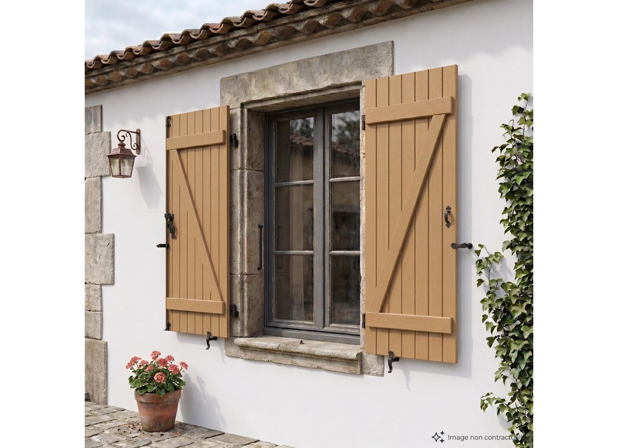 Persienne pliante en PVC NANCY ferrage Inox sur mesure-Lapeyre
