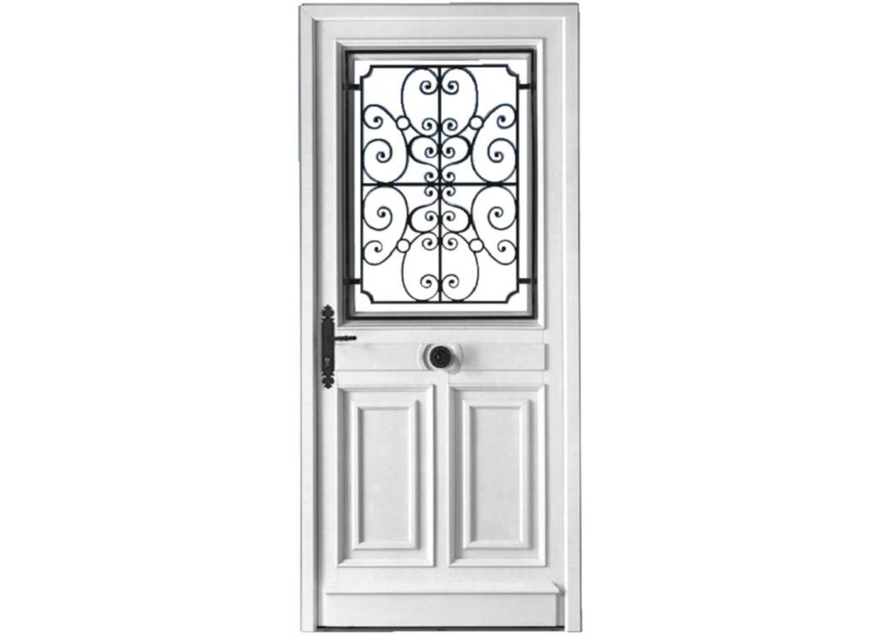 Porte d'entrée Mansart PVC à grille sur-mesure | Lapeyre
