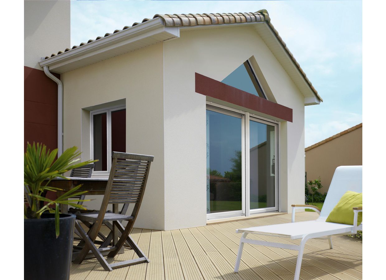Baie coulissante  CALISTA PVC décor Bois/Texturé - Sur mesure Main Image