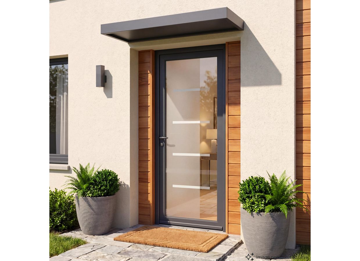 Porte d'entrée Adénora aluminium vitrage Kuona sur-mesure