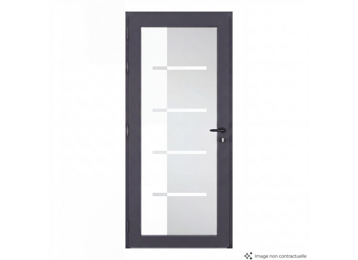 Porte d'entrée Adénora aluminium vitrage Kuona sur-mesure