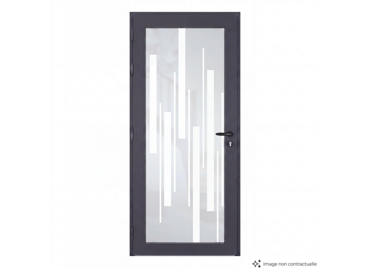 Porte d'entrée Adénora aluminium vitrage Grammi sur-mesure