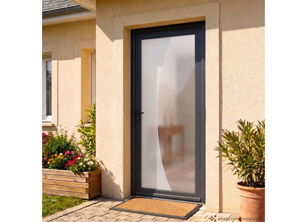 Porte d'entrée Adénora aluminium vitrage Hemis sur-mesure