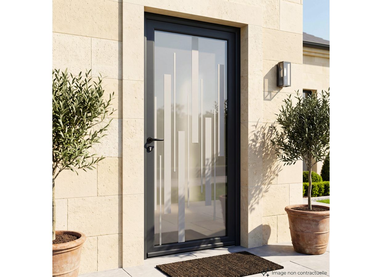 Porte d'entrée Adénora aluminium vitrage Grammi sur-mesure