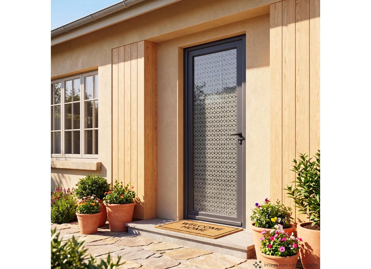 Porte d'entrée Adénora aluminium vitrage Hypnose sur-mesure