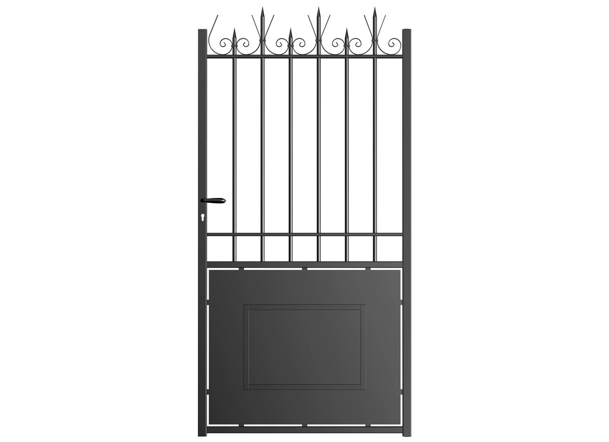 Portillon acier MODELE A avec soubassement sur mesure Main Image
