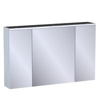 Armoire de toil. 3 portes miroir Formeo gris lune brillant P H75xL120xP20 Main Image