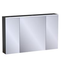 Armoire de toil. 3 portes miroir Formeo noir mat P H75xL120xP20 Main Image