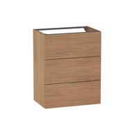 Sous vasque 3 tiroirs gain de place Formeo chene casella nat H75xL60xP38.5 Main Image