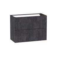 Sous vasque 2 tiroirs gain de place Formeo ardoise anthracite P H60xL80xP38.5 Main Image