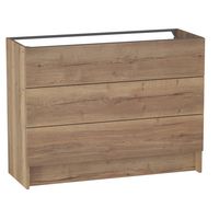 Sous vasque 3 tiroirs reposant Formeo chene raphia P H90xL120xP45.5 Main Image