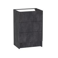 Sous vasque 3 tiroirs reposant Formeo ardoise anthracite P H90xL60xP45.5 Main Image
