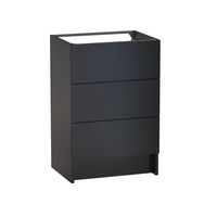 Sous vasque 3 tiroirs reposant Formeo noir mat P H90xL60xP45.5 Main Image
