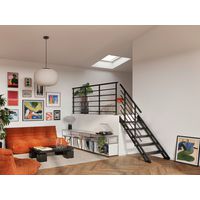 Escalier intérieur NEW YORK 2 droit 8 à 10 marches Métal Embossées-Lapeyre